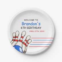 Speelse rode en blauwe bowling thema 6e verjaardag