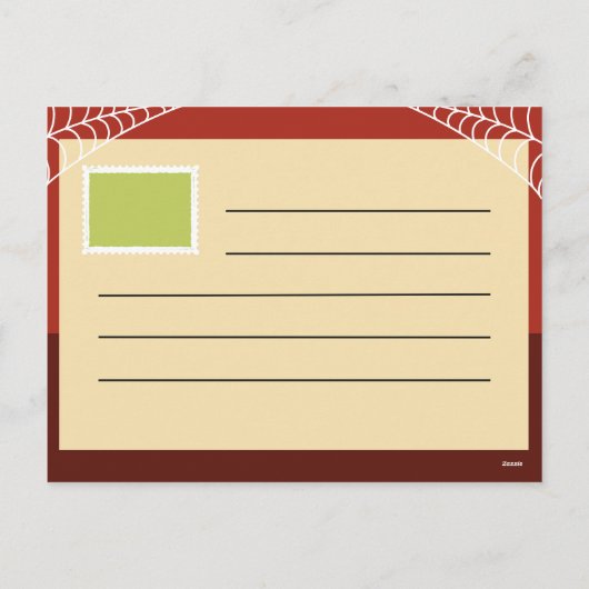 Speelse rode en Oranje Happy Halloween Feestdagenkaart (Achterkant)