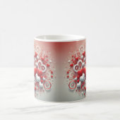 Speelse Rode en Witte Harten Valentijn's Day Koffiemok (Center)