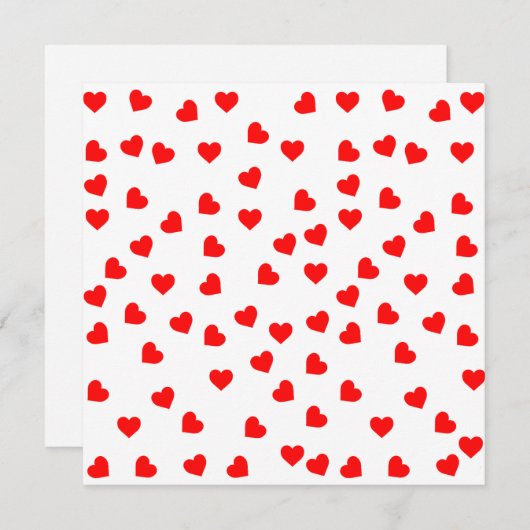 Speelse rode harten  feestdagenkaart (Voorkant / Achterkant)