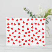 Speelse rode harten  kaart (Staand voorkant)