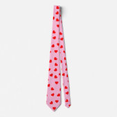 Speelse rode harten pastel roze stropdas (Voorkant)