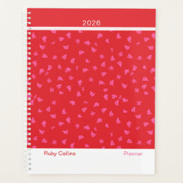 Speelse rode moderne bloemen planner