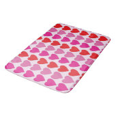 Speelse Rode Roze Fuchsia Harten Valentijnpatroon Badmat (Gekanteld)