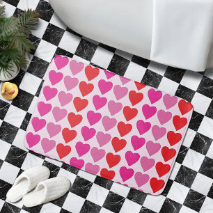 Speelse Rode Roze Fuchsia Harten Valentijnpatroon Badmat