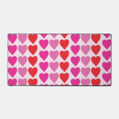 Speelse Rode Roze Fuchsia Harten Valentijnpatroon Bureaumat (Voorkant)
