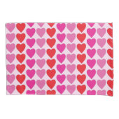 Speelse Rode Roze Fuchsia Harten Valentijnpatroon Kussensloop (Voorkant)