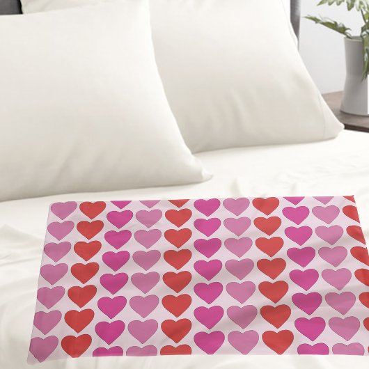 Speelse Rode Roze Fuchsia Harten Valentijnpatroon Kussensloop