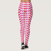 Speelse Rode Roze Fuchsia Harten Valentijnpatroon Leggings (Achterkant)
