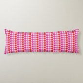 Speelse Rode Roze Fuchsia Harten Valentijnpatroon Lichaamskussen (Voorkant)