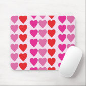 Speelse Rode Roze Fuchsia Harten Valentijnpatroon  Muismat (Met muis)