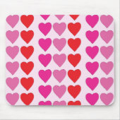 Speelse Rode Roze Fuchsia Harten Valentijnpatroon  Muismat (Voorkant)