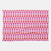 Speelse Rode Roze Fuchsia Harten Valentijnpatroon  Theedoek (Horizontaal)