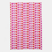 Speelse Rode Roze Fuchsia Harten Valentijnpatroon  Theedoek (Verticaal)