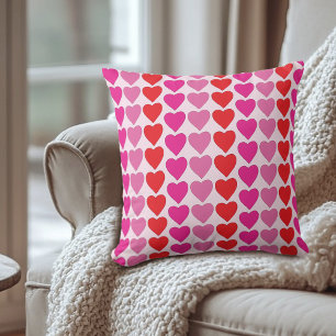 Speelse rode roze fuchsia harten valentijnspatroon kussen