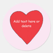 Speelse Rode Roze Harten Valentijns Patroon Ronde Sticker (Voorkant)