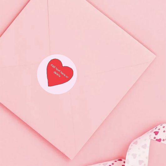Speelse Rode Roze Harten Valentijns Patroon Ronde Sticker