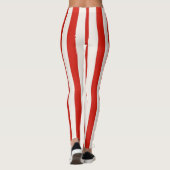 Speelse Rode Strepen Kerst Kerstmis Leggings (Achterkant)