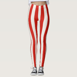 Speelse Rode Strepen Kerst Kerstmis  Leggings
