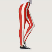 Speelse Rode Strepen Kerst Kerstmis Leggings (Rechts)