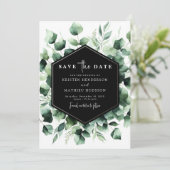 Speelse Romance Eucalyptus digitale bruiloft Save The Date (Staand voorkant)