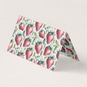 Speelse Roze Aardbei Zomer Fruity Naam Kaart (Achterkant)