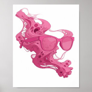 Speelse Roze ABSTRACTE KUNST Artistiek Motief Poster
