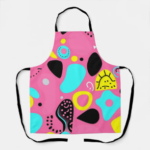 Speelse roze abstracte vormenpatroon schort