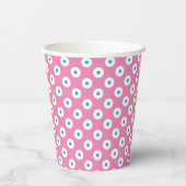 Speelse Roze Beker met Blauw en Wit Polka-Stippen (Achterkant)