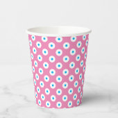 Speelse Roze Beker met Blauw en Wit Polka-Stippen (Links)