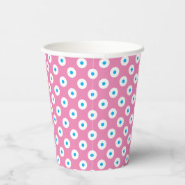 Speelse Roze Beker met Blauw en Wit Polka-Stippen