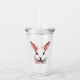 Speelse Roze Bunny Acryl Tumbler Acryl Drinkbeker