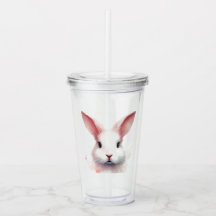 Speelse Roze Bunny Acryl Tumbler