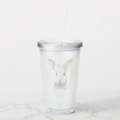 Speelse Roze Bunny Acryl Tumbler Drinkbeker (Achterkant)