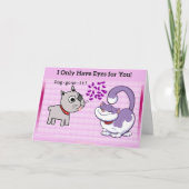 Speelse Roze Cartoon Hond Kat Liefde Feestdagen Kaart (Voorkant)