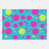 Speelse Roze en Blauwe Polka Dot Kerstmis Inpakpapier Vel (Voorkant 3)
