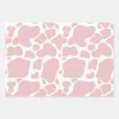 Speelse Roze en Sage Groene Koe Print Pattern Inpakpapier Vel (Voorkant)