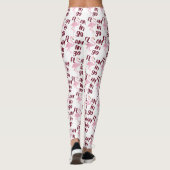 Speelse roze flamingo typografie kunst leggings (Achterkant)