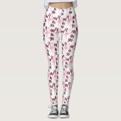 Speelse roze flamingo typografie kunst leggings (Voorkant)