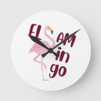 Speelse roze flamingo typografie kunst