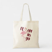 Speelse roze flamingo typografie kunst tote bag (Achterkant)
