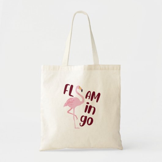 Speelse roze flamingo typografie kunst tote bag (Voorkant)