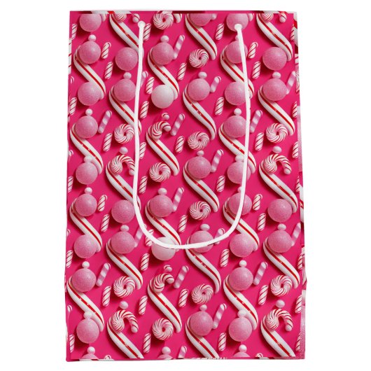 Speelse roze Gumballs & Mint Snoep Medium Cadeauzakje (Achterkant)