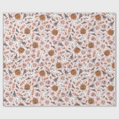 Speelse Roze Halloween Ghosts Pumpkins Patroon Cadeaupapier (Vlak)