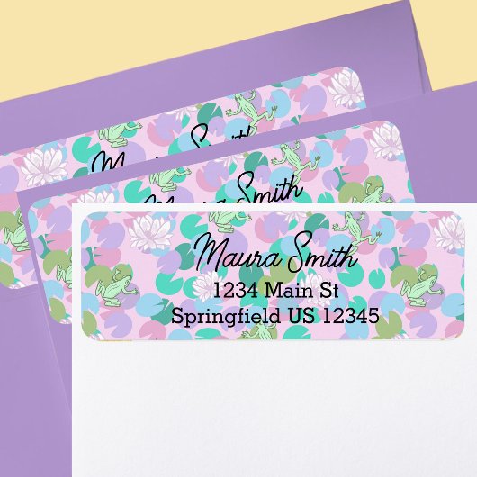 Speelse Roze Kikkers leuk retouradres Etiket
