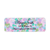 Speelse Roze Kikkers leuk retouradres Etiket (Voorkant)