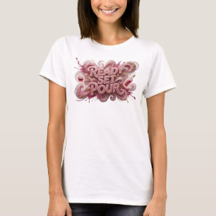 Speelse Roze KLAAR ZET UIT Quote T-shirt