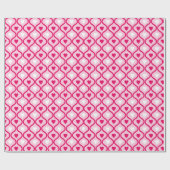 Speelse roze lint hart rij cadeaupapier (Vlak)