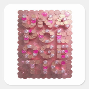 Speelse Roze ONVERONTschuldigd Sticker Print