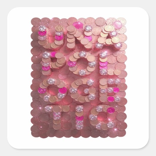 Speelse Roze ONVERONTschuldigd Sticker Print (Voorkant)